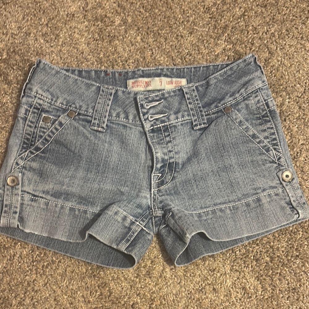 Mossimo Supply Co Blue Jean Shorts Cuffed Hem Relaxed Fit